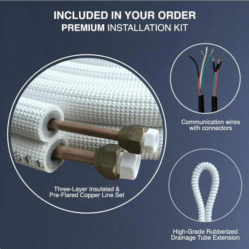 Cooper & Hunter 12,000 BTU, 115V Mini Split AC/Heating system Sophia Series 21.5 SEER with 16ft Installation Kit 5