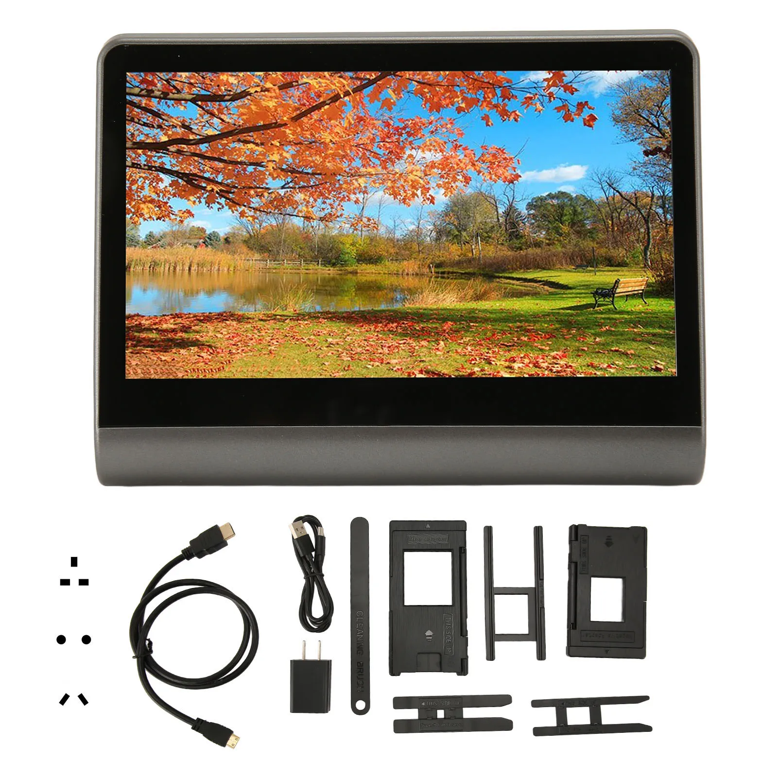 48MP Electronics Slide Scanner with 7in HD Screen Converts 135/126/110 Films Negatives to JPEG 16GB Storage 5V Adapter