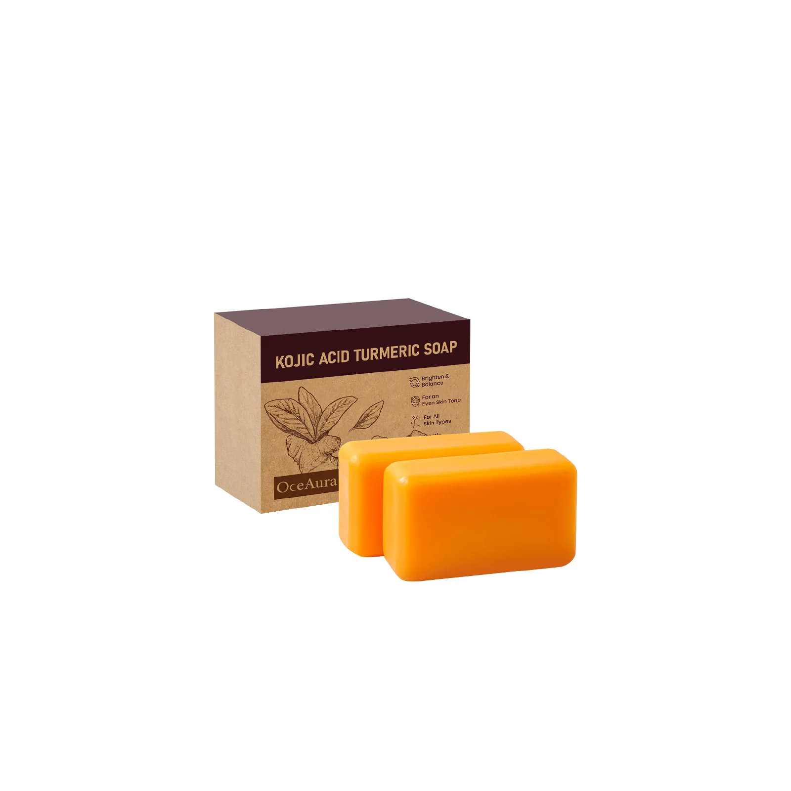 Turmeric Soap: Cleans Pores, Improves Skin Texture, Nourishes and Hydrates Body Skin, Suitable for Full Body Use