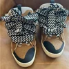 Mixed Color Thick Sole Sports Casual Shoes 2024 Summer New Round Toe Lace Up Street Fashion Sneakers Ladies Running Short Boots 3