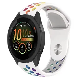 Versatile Silicone Strap - Soft Silicone Replacement Bracelet - Strap width 22mm (White colorful)
