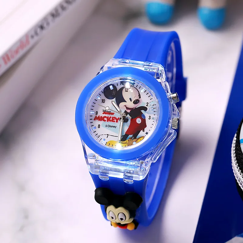 New Disney Mickey Kids Watches Girls Luminous Silicone Strap 3D Cartoon Minnie Children Watch Quartz Clock reloj infantil ﻿ ﻿ 3
