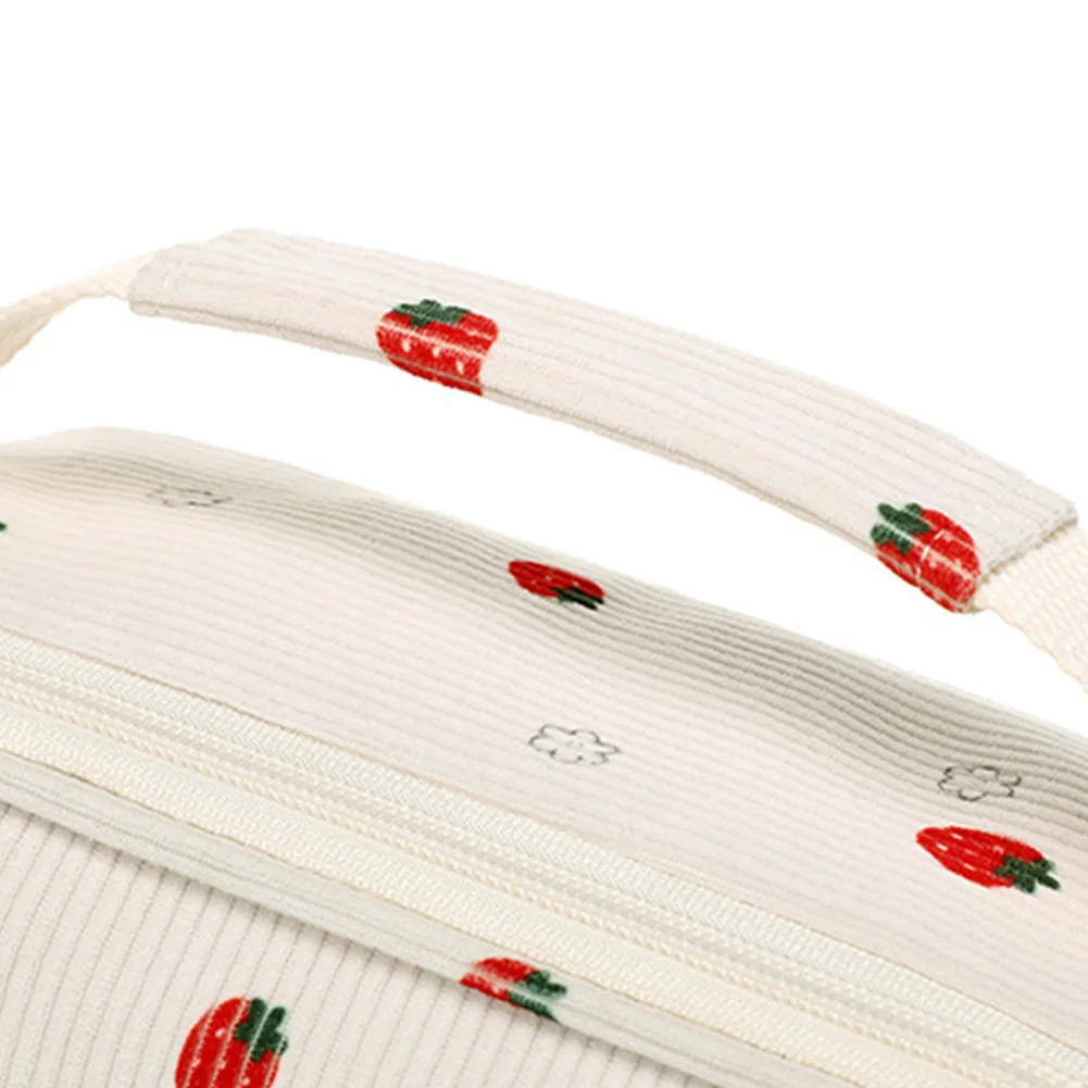 Picnic Lunch Box Bag with Multiple Compartments Lightweight Lunch Bags Corduroy Lunchbox Bag for Work Travel Picnic