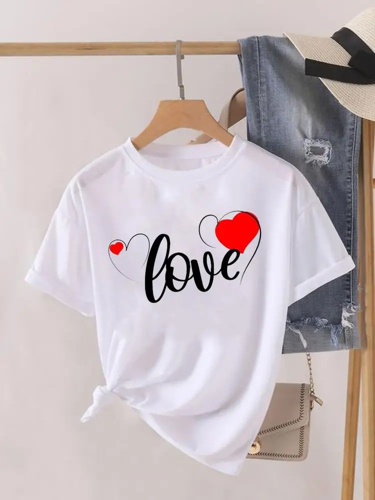 

Модная стильная женская одежда с надписью Love Heart, футболки с графическим принтом, женская рубашка с коротким рукавом, Женская Повседневная футболка
