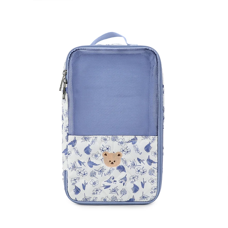 Borsa Organizer per Pannolini con Tasche a Rete a Forma di Orso, Riutilizzabile e Portatile per Viaggi, Contenitore Appendibile per Vestiti e Pannolini dei Bambini - immagine 6