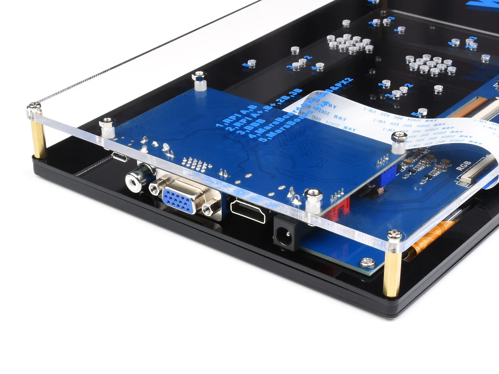 Waveshare 10.1 ġ   ġ ũ LCD (F) ̽  1024  600 HDMI پ ý  ġ ȭ 