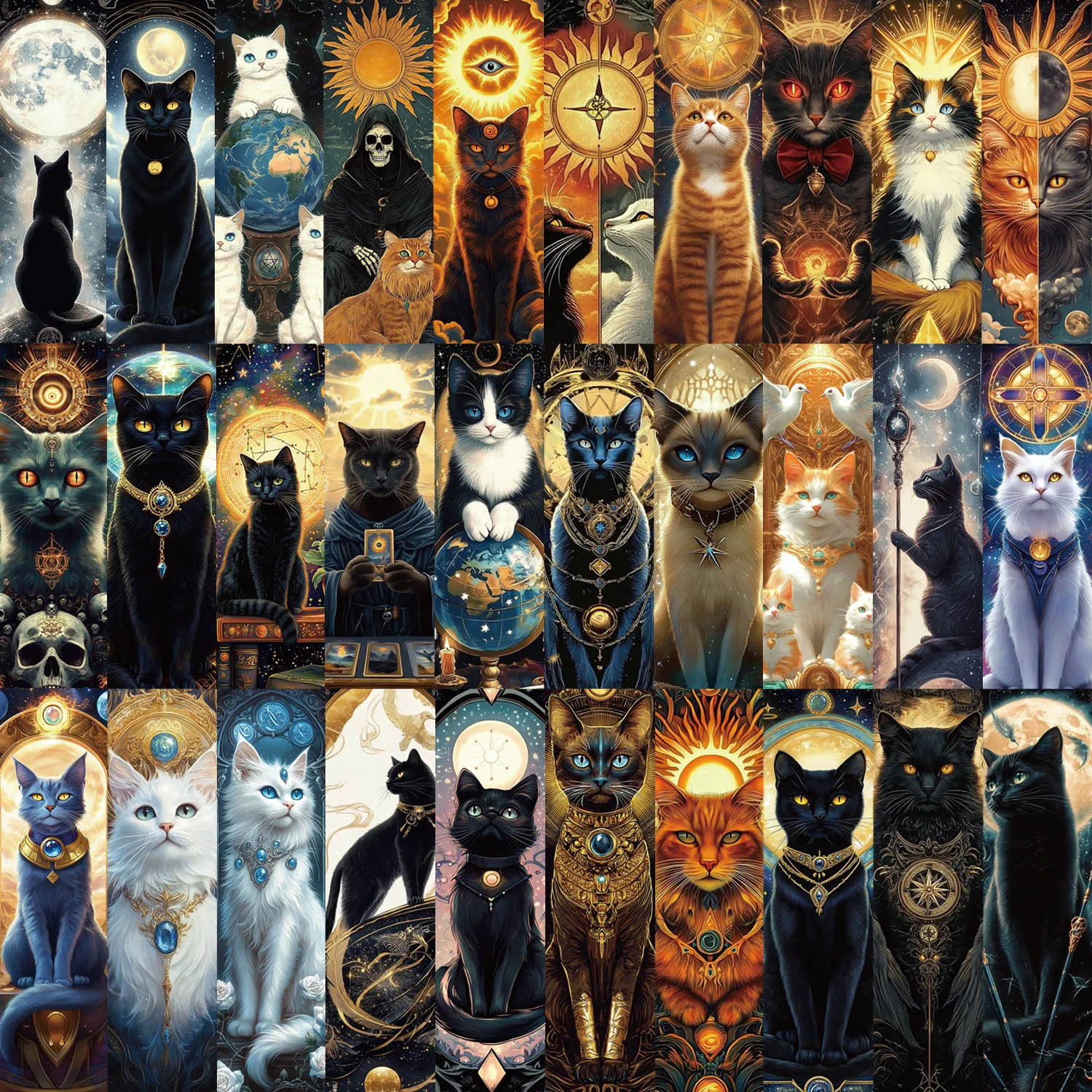 Animal Bookmark Paper Bookmark 30 Pcs Cartoon Cat Bookmark Series Simple Handheld Artistic Creative Materials Reading Paper Bookmarks DIY Bookmarks