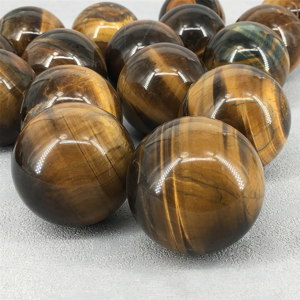 Natural Crystal Tiger Eye Ball Raw Stone Polished Ball Large and Small Yellow Tiger Eyeball Furniture In The Living Room