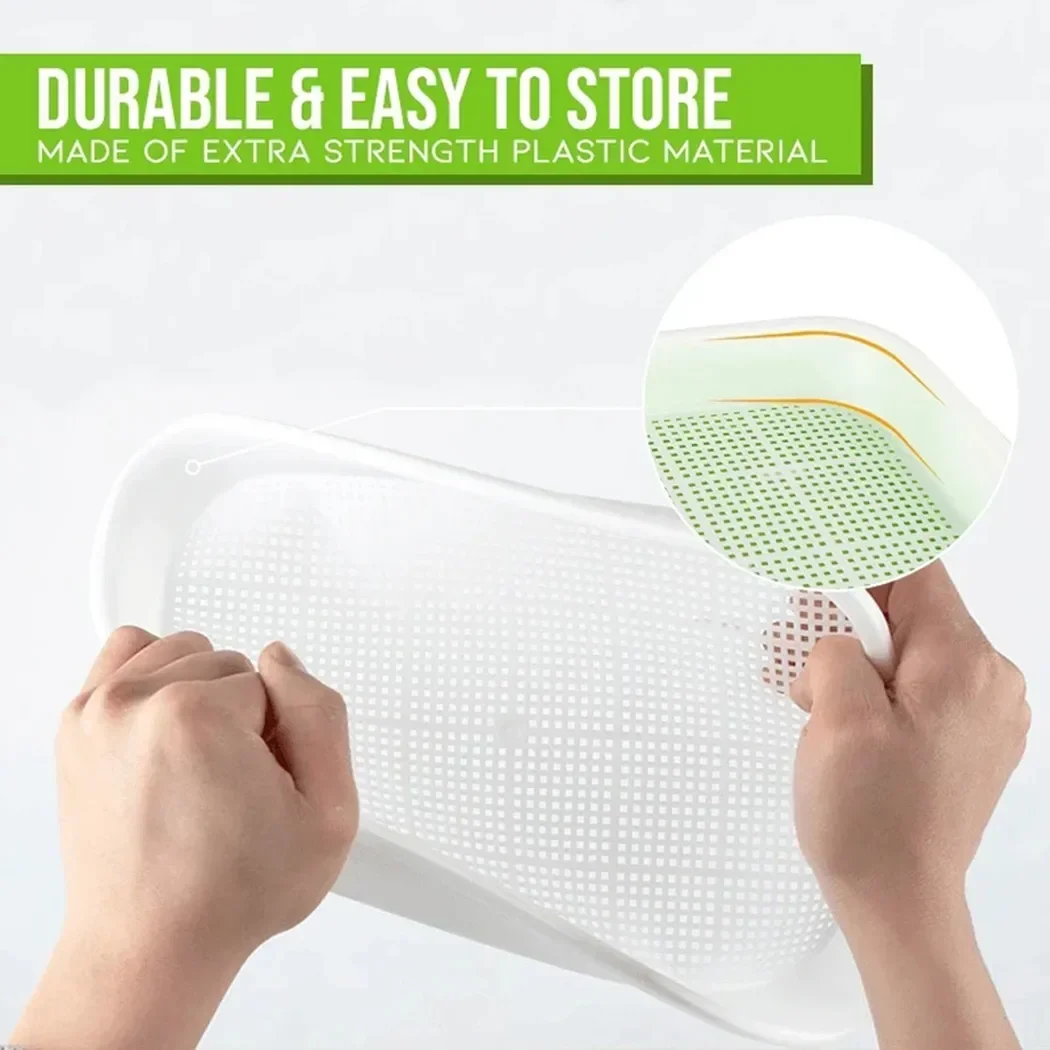 1pcs Plastic Sprouting Tray 33cmx26cmx5cm Microgreens Hydroponic Sprouting Tray for Sprouter Garden Hydroponic Accessories