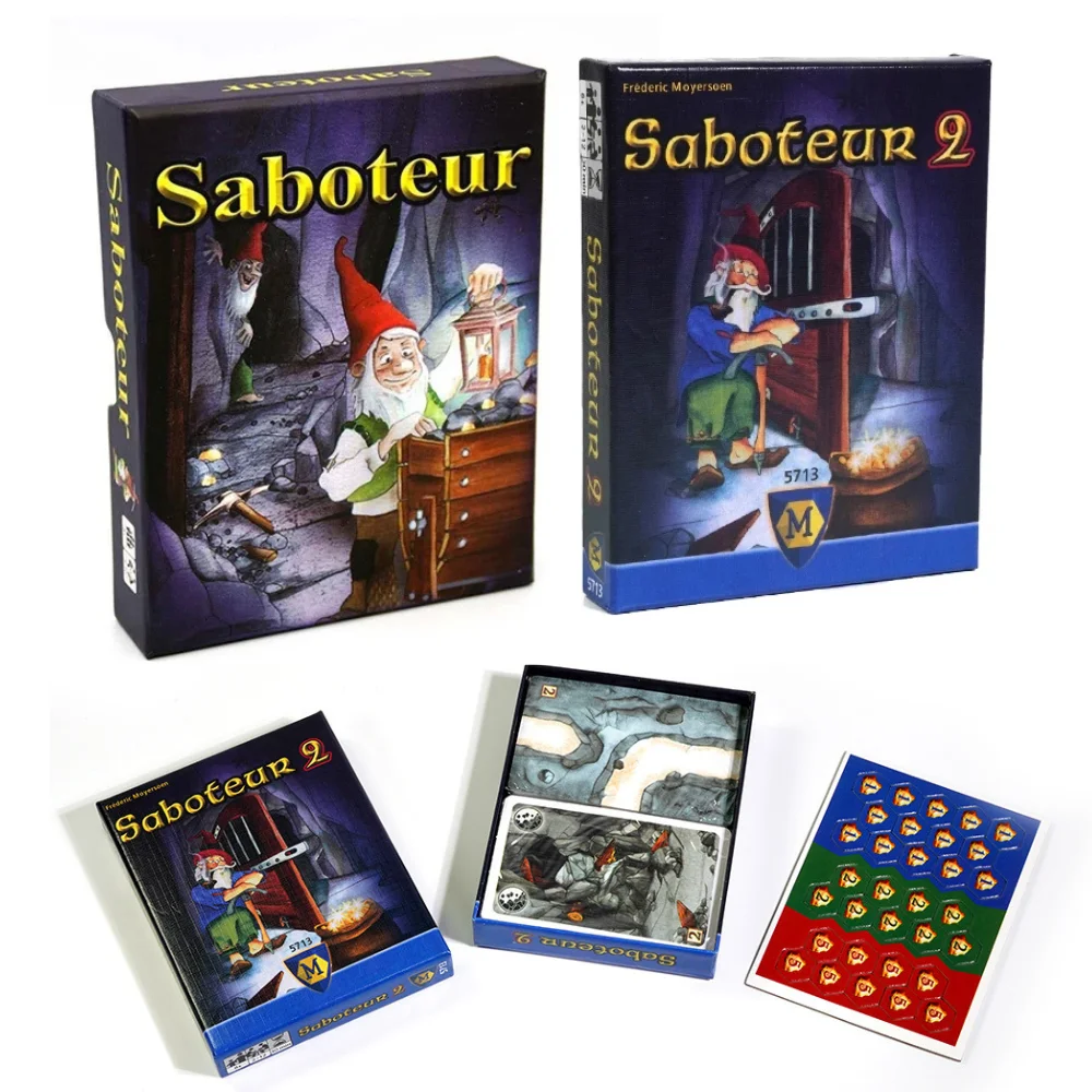 English Saboteur Board Game Cards Table Games Funny Board Card Games for Families Party Dwarf Gold Mine Digging Miner Game