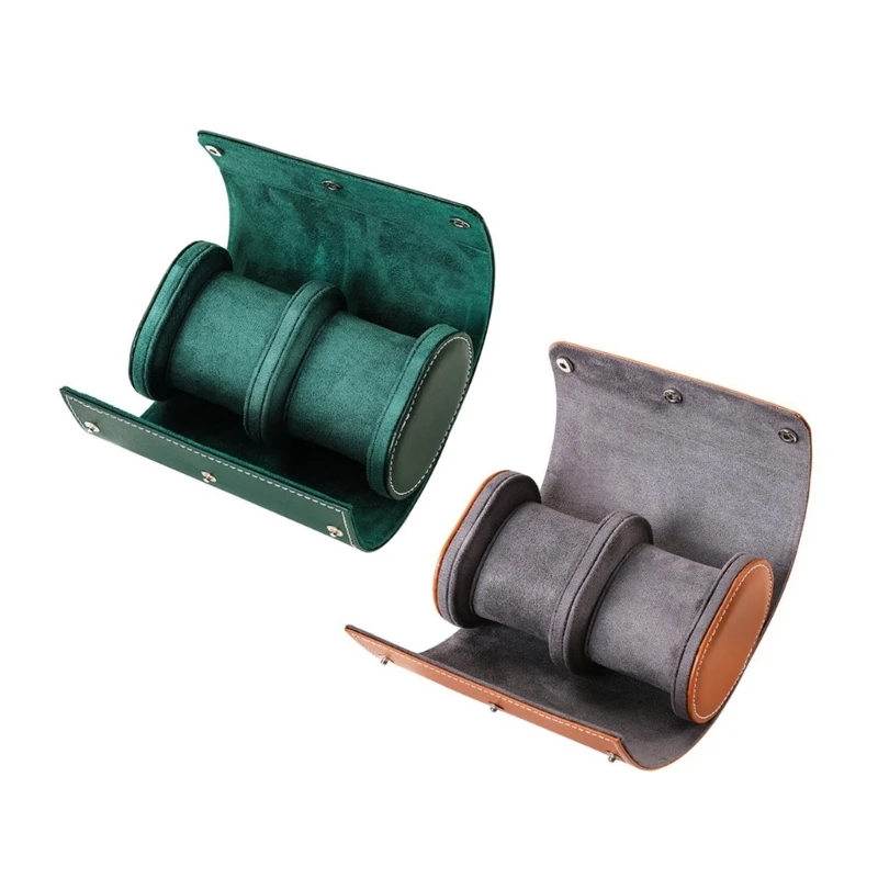

Handmade Leather Watch Rolls Box Travel Watch Roll with Velvet Wristwatch Holder Rings Display Cases for Men Adults N0HE