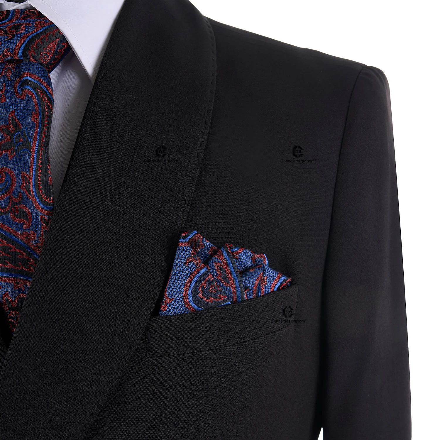 Cenne Des Graoom 2025 New Elegant Black Suits for Men Metal Side Release Buckle 2 Pieces Set High Quality Wedding Party Dinner 2