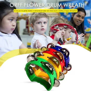 4pcs Tambourine Jingles Rattle Bell Musical Instruments for Party Kid Game Toys Educational Musical Rhythm Toy 4
