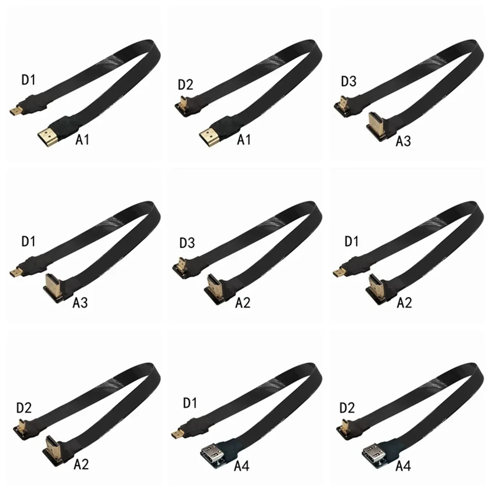 

Aerial photography ultra-thin micro HDMI to HDMI cable Flat camera Brain projector Micro head to HD cable