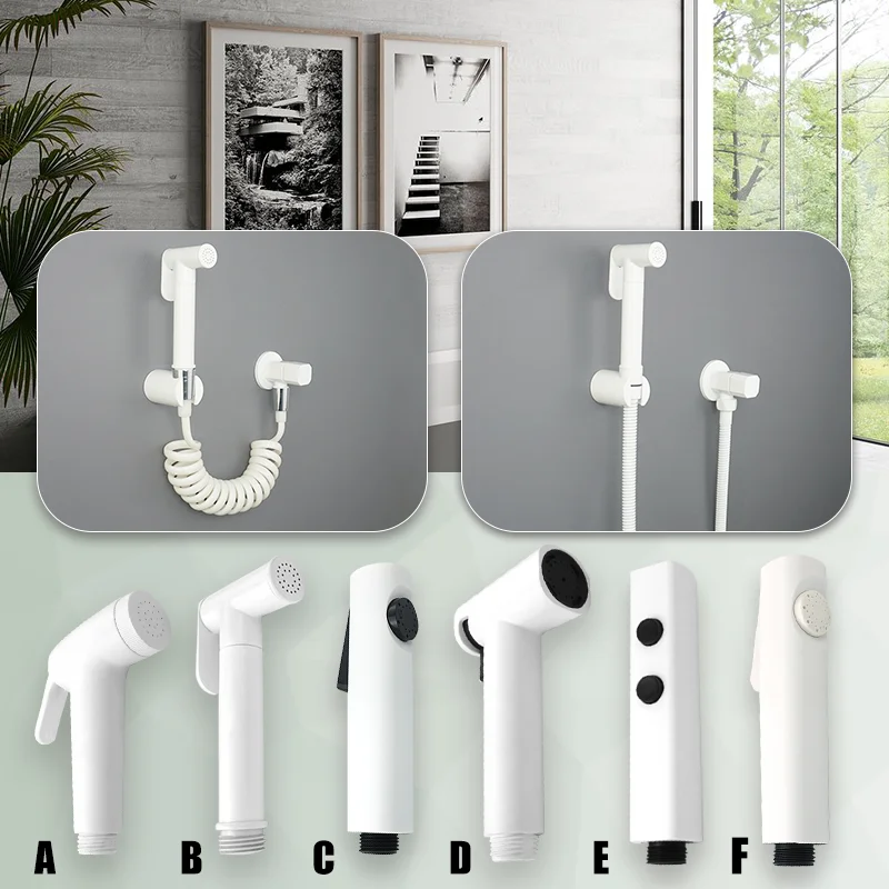 휴대용 화장실 스프레이 건 수도꼭지 세트, 흰색 핸드 헬드 분무기, 가정 욕실 물총, 컴패니언 비데, 항문 청소 부스터 