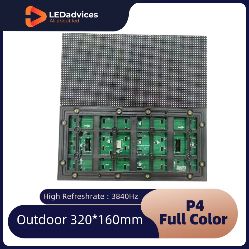 P4 3840Hz Full Color SMD1921 320x160mm LED Module Panel For Outndoor Video Display Wall Rental Fixed Installation Screen p3 hot sale full color smd1515 192x192mm led module for indoor video display wall 3840hz rental fixed installation screen