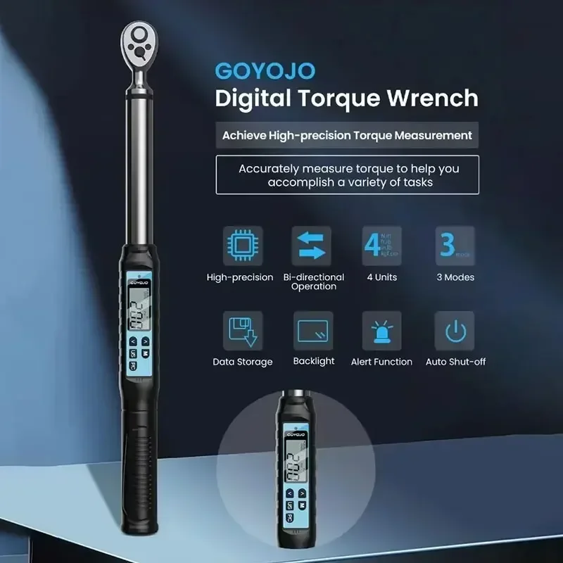Torque Wrench 1/2" 3/8" Digital Adjustable Data Save for Bike Car Bicycle Repair torque wrench
