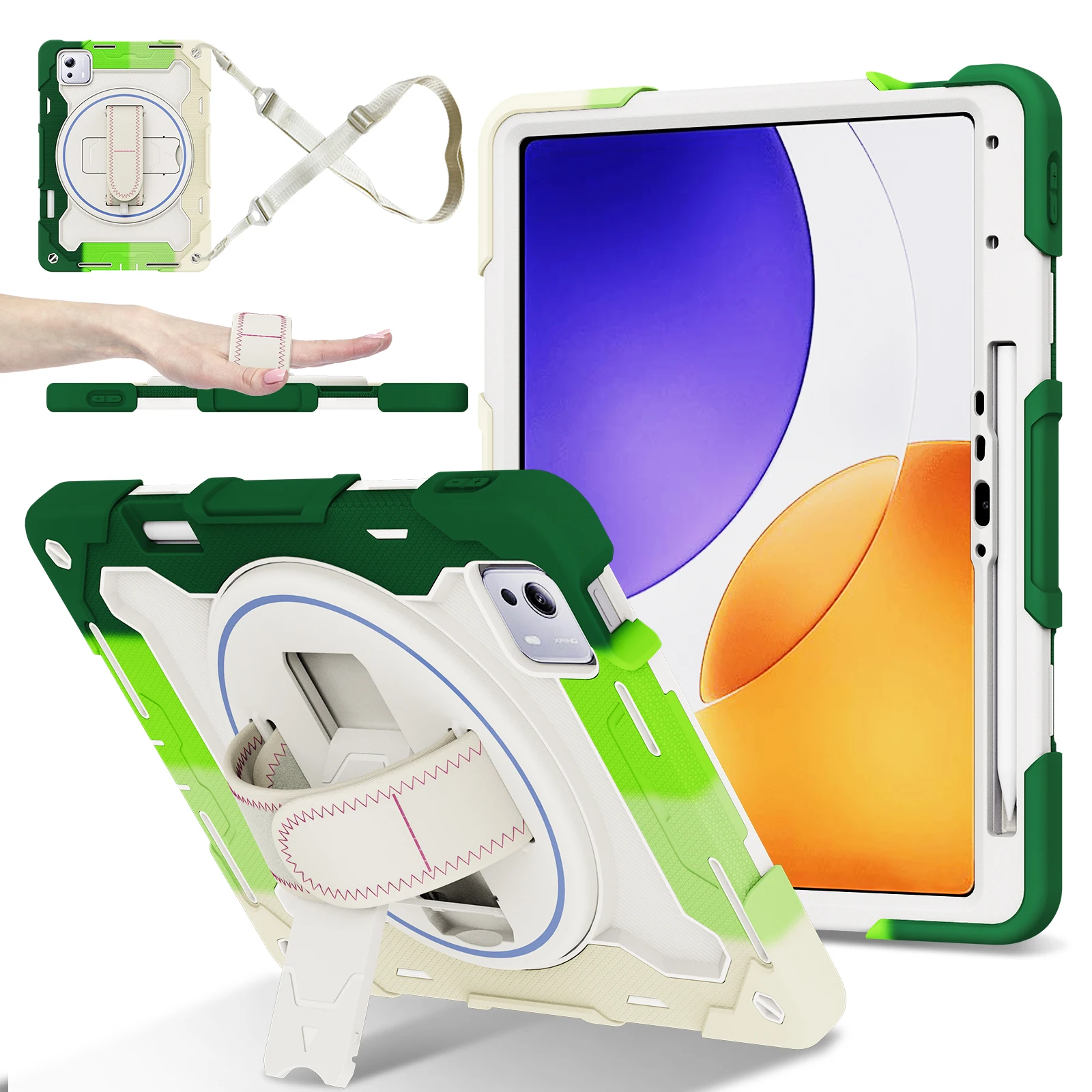 Durable 360° Rotating Kids Safe Rugged Stand Case - Shockproof Silicone Armor Cover