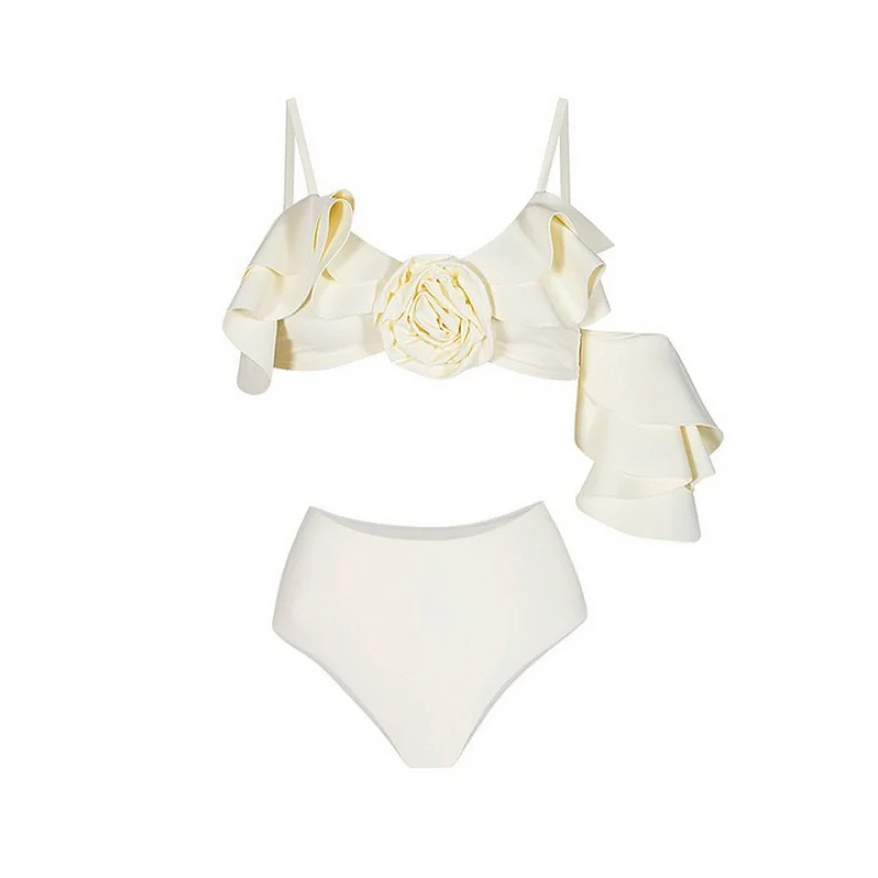 Split Hot Spring Bikini Three-Piece Set2024Retro Swimsuit Popular Swimwear