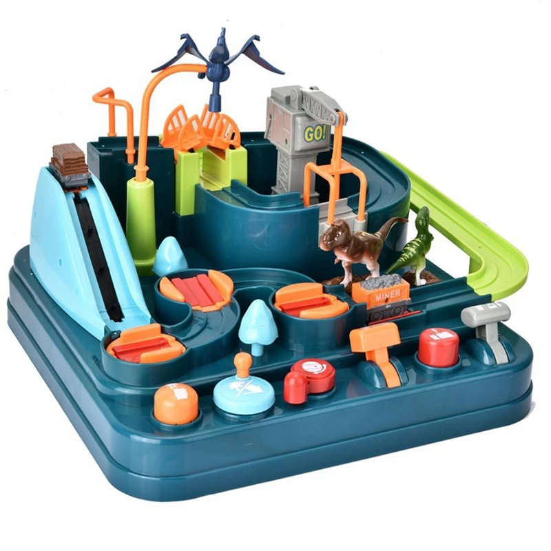 

Dinosaur Adventure Inertia Taxi Track Elevator Race Adventure Puzzle Toy Birthday Gift Christmas Gift Dark Green