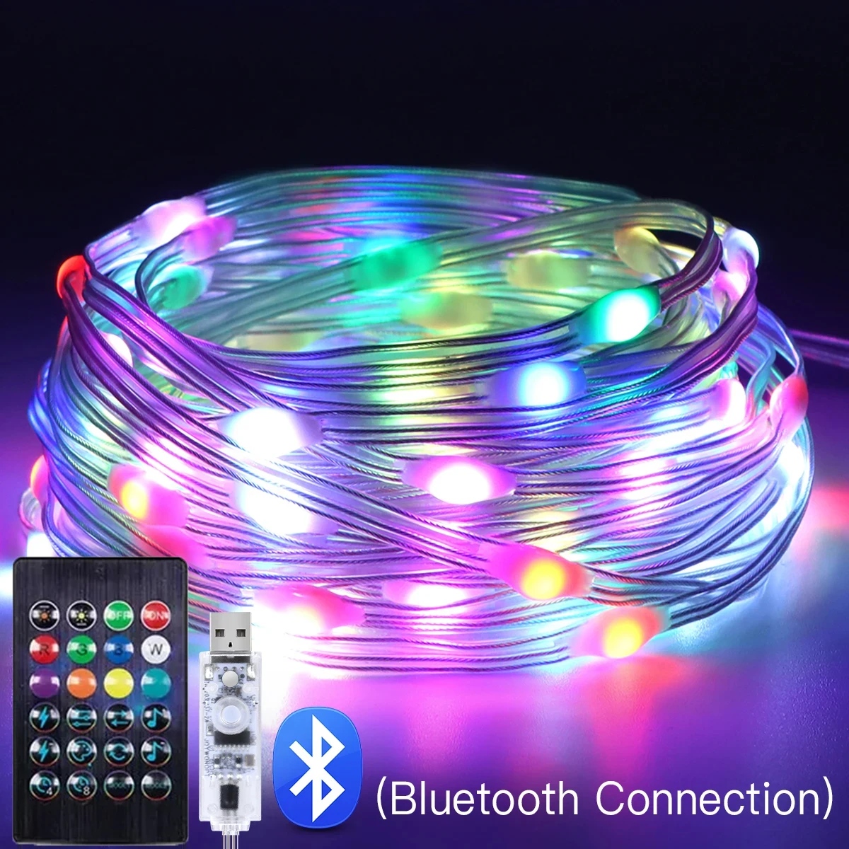 Сказочная светодиодная RGB-лампа с Bluetooth, 5 В