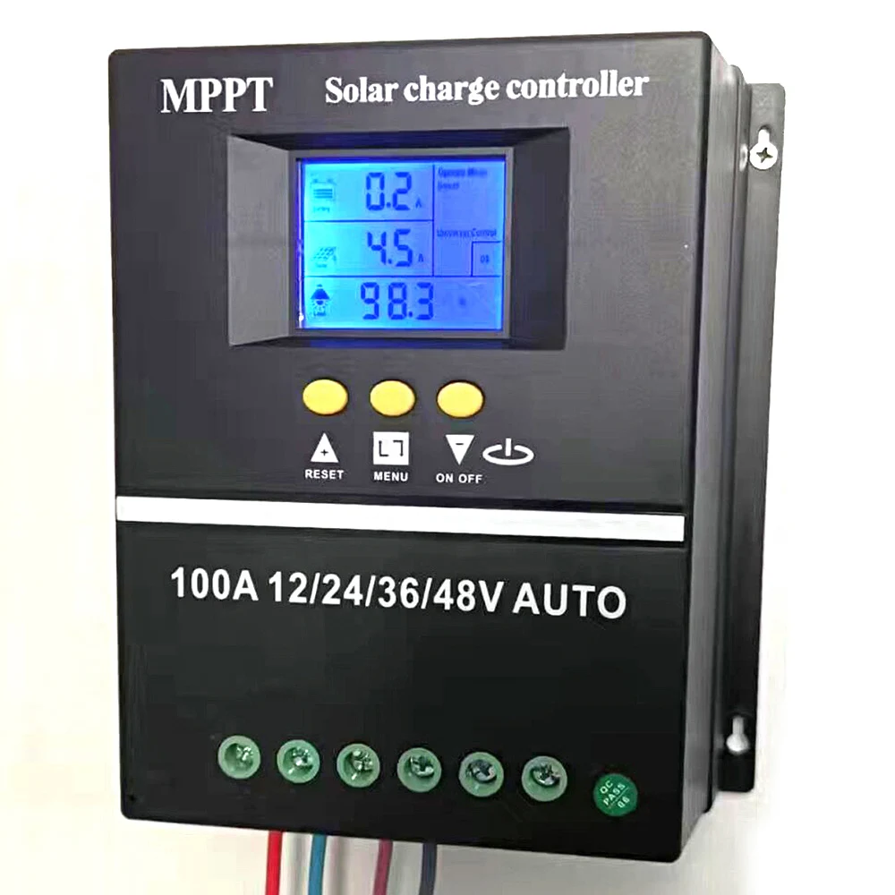 MPPT Solar Charge Controller 100A 12V 24V 36V 48V LCD Display Battery  Intelligent Regulator Max 100V Input Lead-acid/Lithium