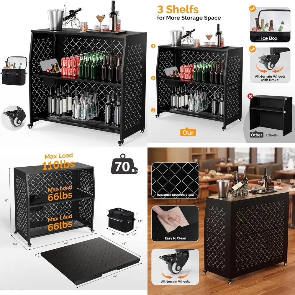 Rolling Three-Tier Event Bar Table 1