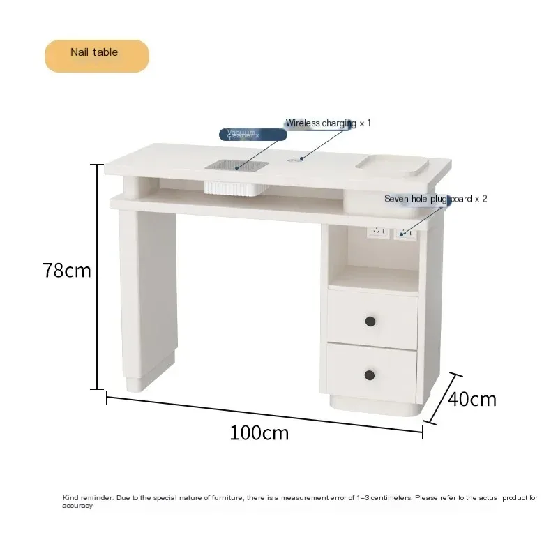 Portable Tech Manicure Table Designer Dust Collector White Nail Table Professionals Big Tavolo Manicure Salon Furniture MQ50NT