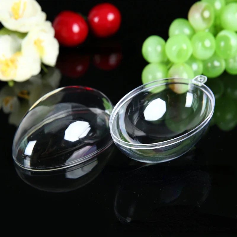 Transparent Open Plastic Christmas Ball Egg Shaped Bauble 10 Pcs For Xmas Party Kids Gift Present Box Decoration christmas decorations