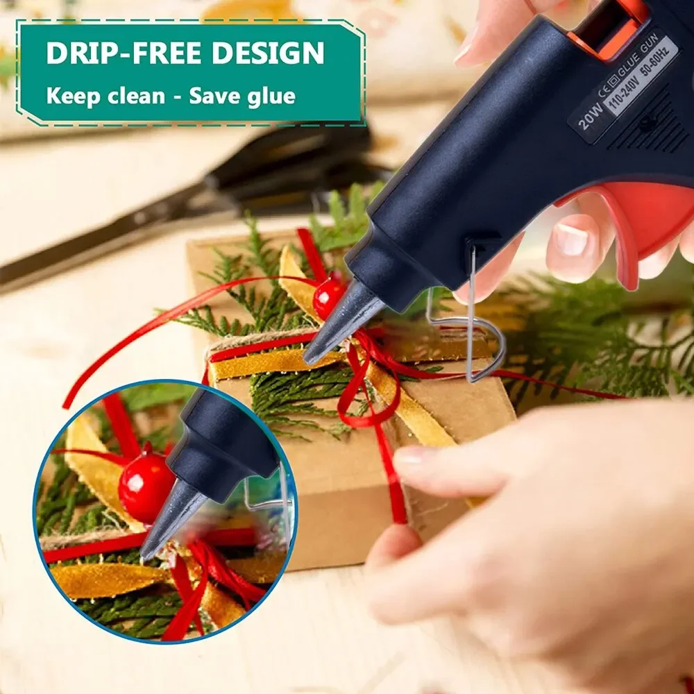 20W Hot Melt Glue Gun Household DIY Mini Electric Gun Heat Temperature Tool Industrial Thermo EU Repair Tool with Glue Sticks 2