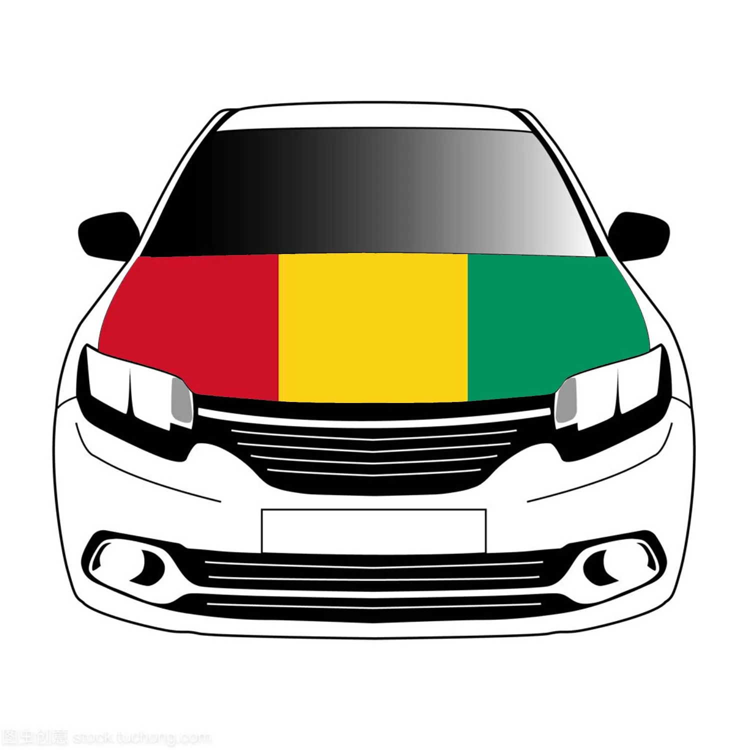 

Guinea flag car Hood cover 3.3x5ft/5x7ft 100%polyester,car bonnet banner