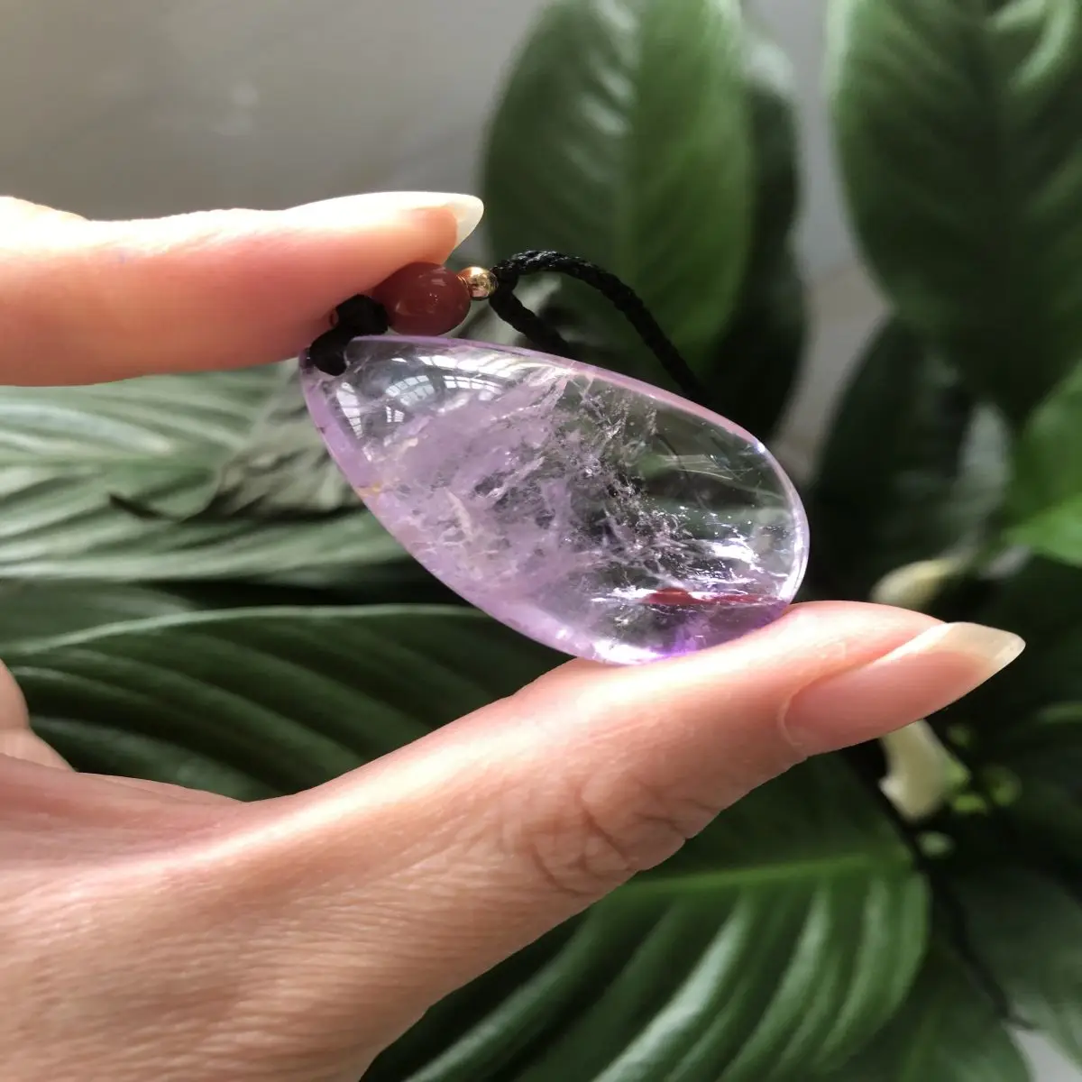 3Pcs Natural Amethyst Lavender Burst Crystal Crystal Crystal Crystal Clear Water Drop Shaped Pendant For Men And Women