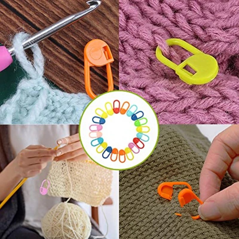 Multicolor Plastic Resin Stitch Markers - 61pcs Knitting & Crochet Clips