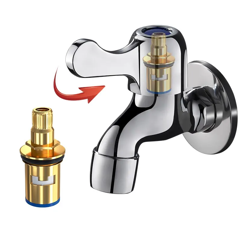 Washing Machine Faucet Washing Machine Faucet Extended By 4 Points 20mm Household Use G1/2 Single Cold Wall Mop Sink Dedicated Outdoor Universal