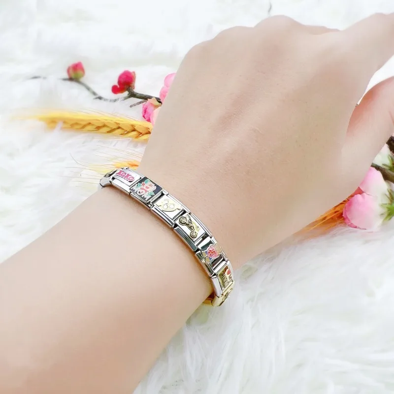 CONCEPT 2024 Fashion Gift for Mom Charm Italian Links Fit 9mm Bracelet Making Present for Mummy DIY Jewelry BT001-1