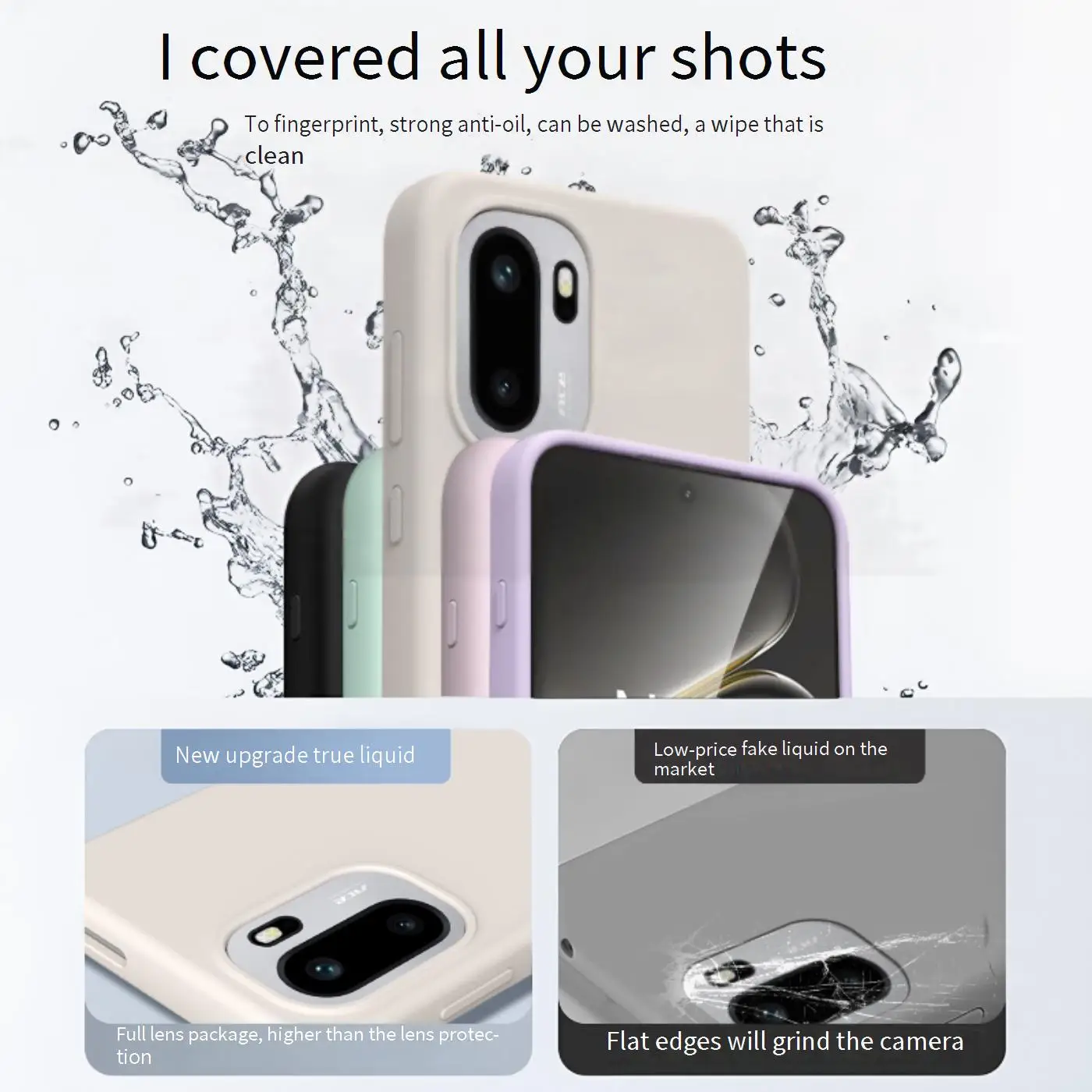 Premium Liquid Silicone Shockproof Soft Phone Case - Fashion Minimalist Skin-Friendly Protective Back Cover
