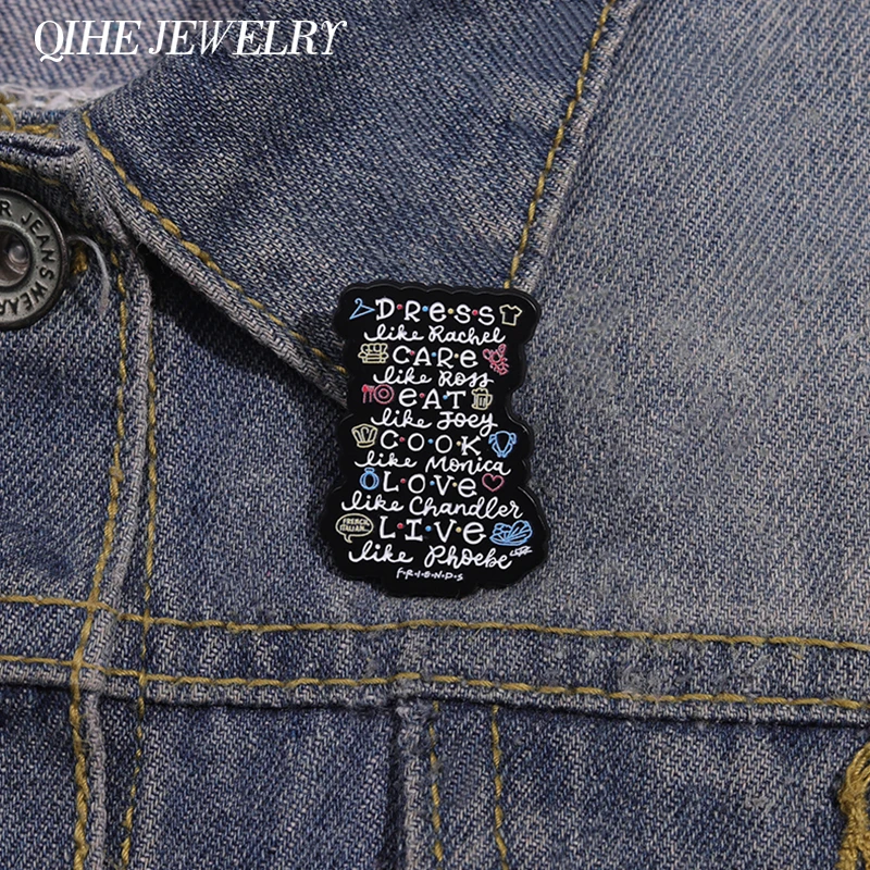 TV-Show Friends Collection Brosche Emaille Pins Cartoon Charakter Billboard Metall Abzeichen Revers Brosche Schmuck Geschenk für Fans Freunde