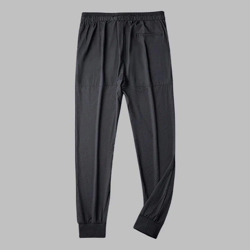 Large Size Men's Summer Thin Breathable Ice Silk Pants Loose Leggings