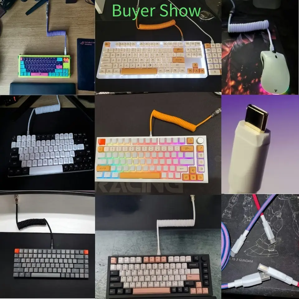 Coiled Type C USB Mechanical Keyboard Cable