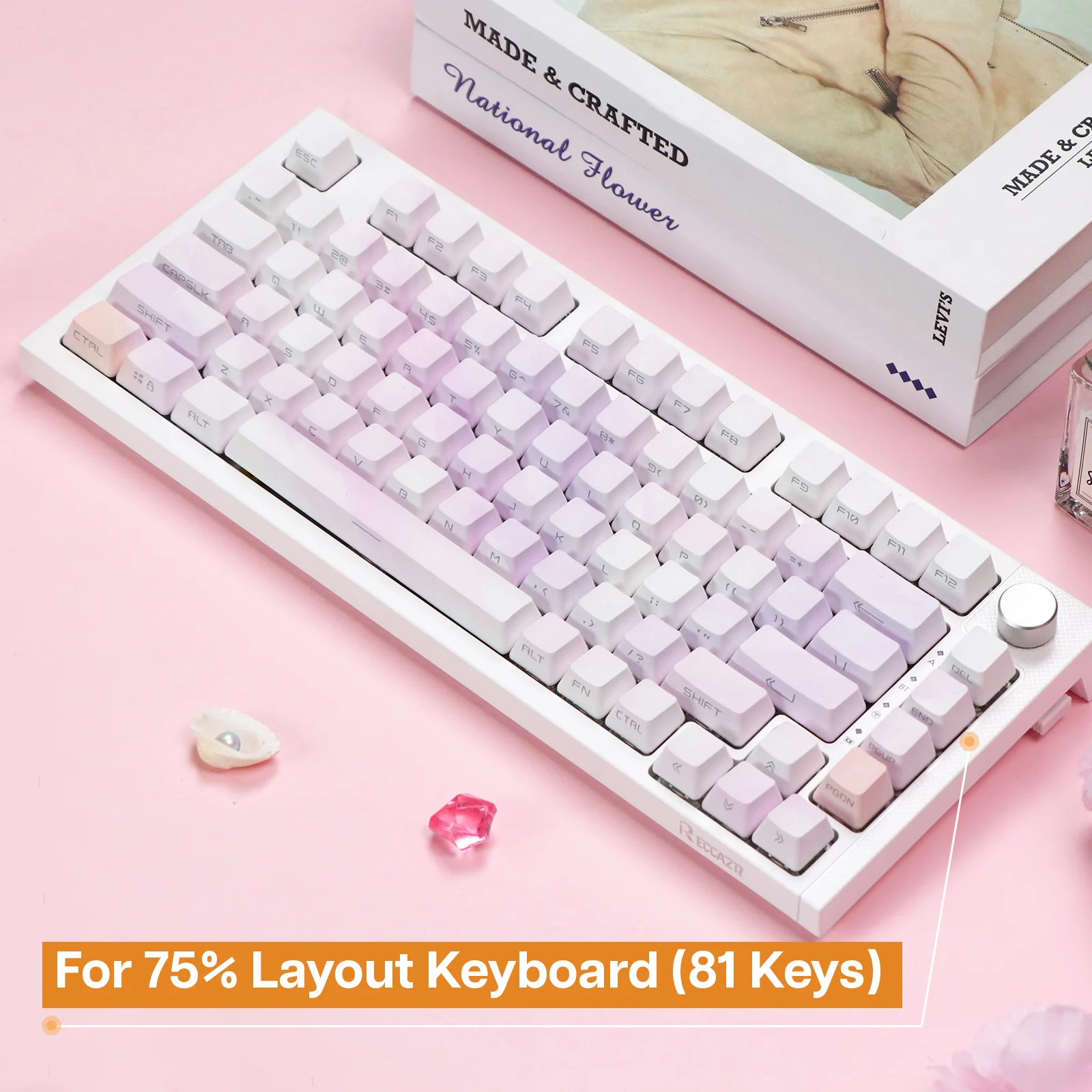 キーボード DrunkDeer G65 / Peach Sunset Keycaps Set Epomaker Peach Sunset Keycaps Set 133 Keys Pbt Side-printed