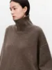 High-end soft waxy turtleneck 100%cashmere sweater women's loose thickened sweater base wool sweater 4