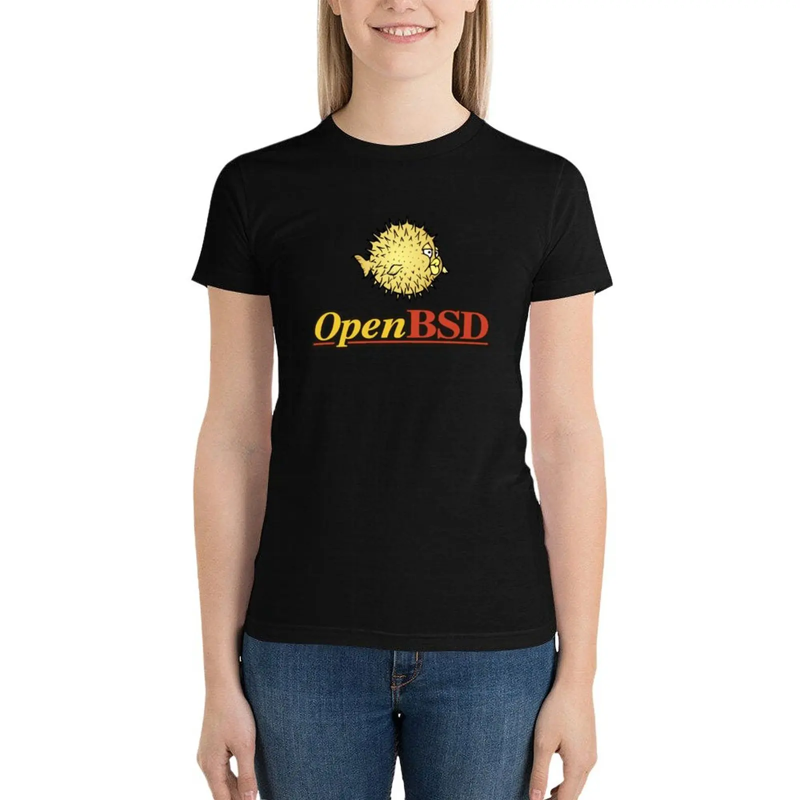 

OpenBSD T-Shirt kawaii clothes cute tops luxury designer clothing Women