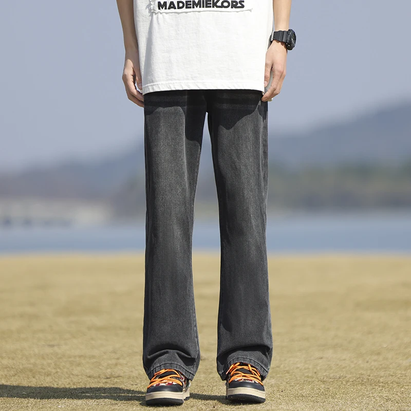 

Spring and Summer New Men's Retro Thin Elastic Waist American High Street Jeans Loose Pants