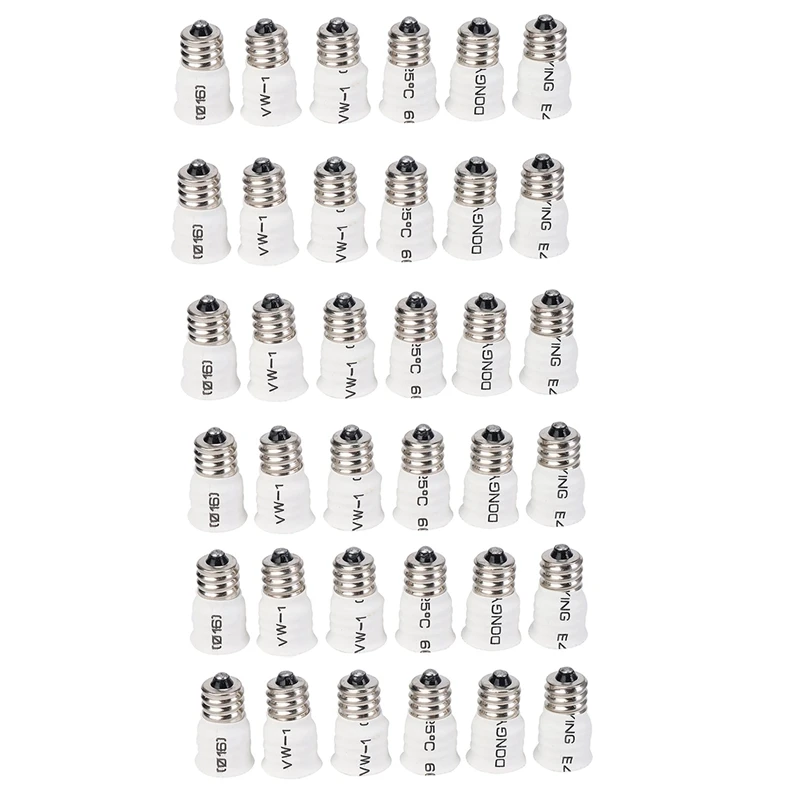 

JFBL Hot 36-Pack E12 To E14 White Bulb Converter LED Light Holder Lamp Adapter Socket Changer High Quality