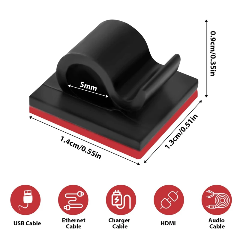 5-50Pcs Self Adhesive Cable Clips Cord Management Wire Holder Organizer Clamp Desk Tidy Cable Manager in Car Home Office Clips - Image 4