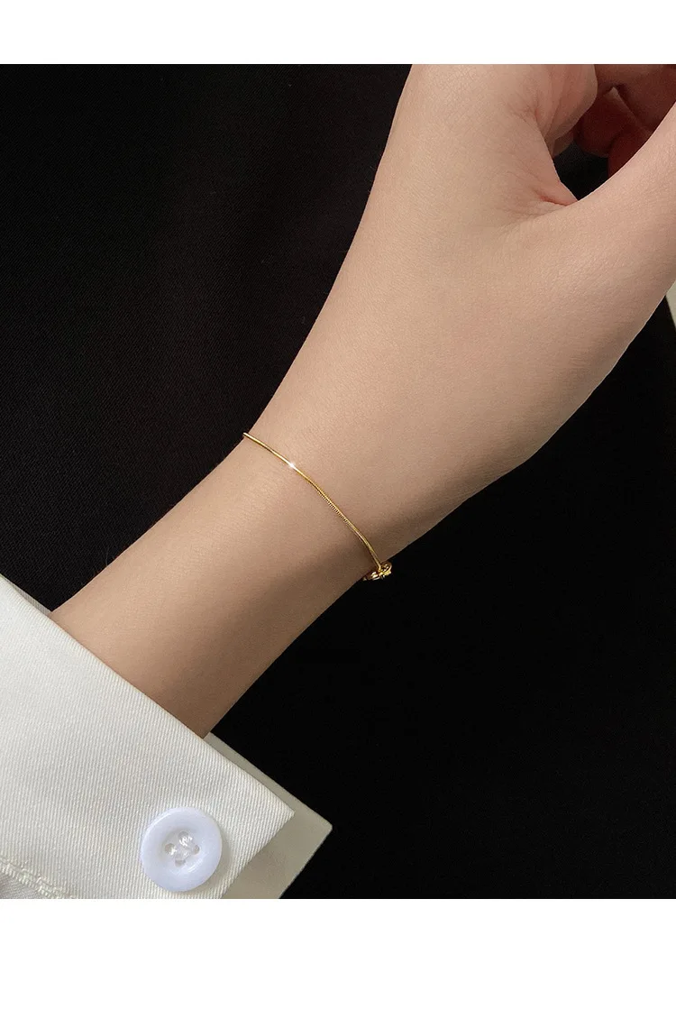 925 Sterling Silber 20 cm Schlangenkette Glücksarmbänder Damen Charm Handarmbänder Luxus Accessoires Schmuck Geld 925 – Detail 1