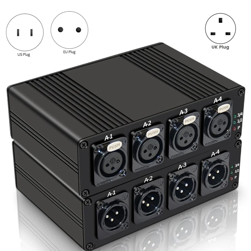 

4 Channels XLR Audio Fiber Optical Extender Via SC Fiber Optical Up To 20Km XLR Balanced Extender Audio Easy To Use US Plug