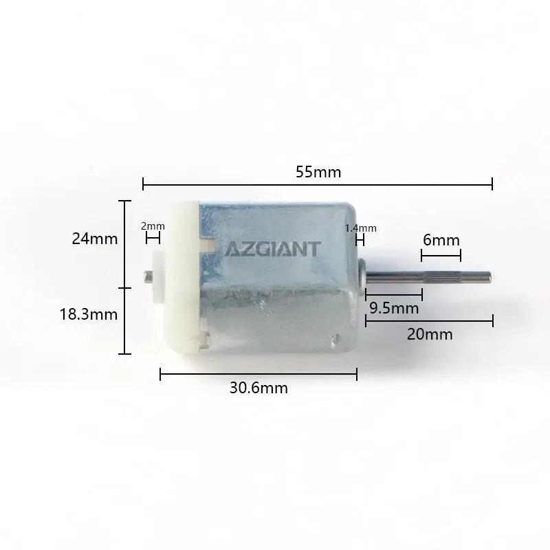 1 조각 긴 널링 샤프트 26.8mm FK-280SA-11410 마이크로 모터 280 카본 브러시 자동차 도어 잠금 모터 12V 외부 단자 접촉