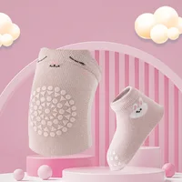 Baby Knee Protector with Socks Toddlers Safety Crawling Elbow Cushion Anti-Slip Floor Socks Baby Leg Warmers Knee Pad  0-3 Years 3