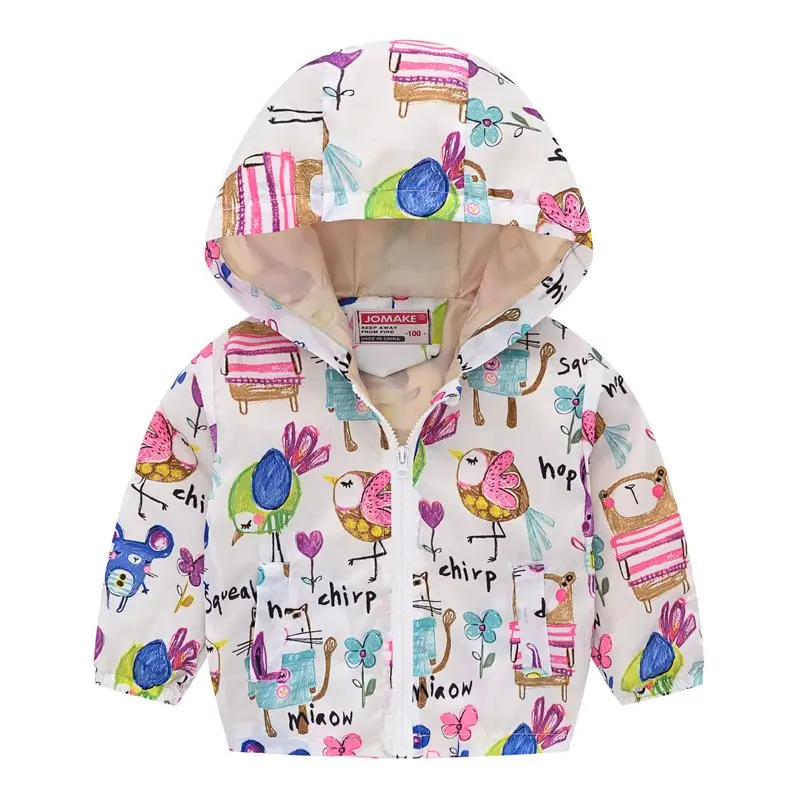 genuine fur coats & jackets 2021 Kids Clothes Boys Jackets Children Hooded Zipper Windbreaker Baby Fashion Print Coat Infant Waterproof Hoodies For Girls Outerwear & Coats comfortable Outerwear & Coats